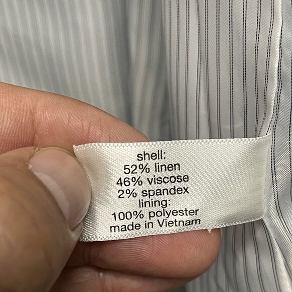 Lane Bryant Womens Blue Linen Blend Blazer 24P Two-Button Plus Size Jacket - Picture 4 of 6